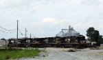 NS 8765 leads a string of locos out of a siding